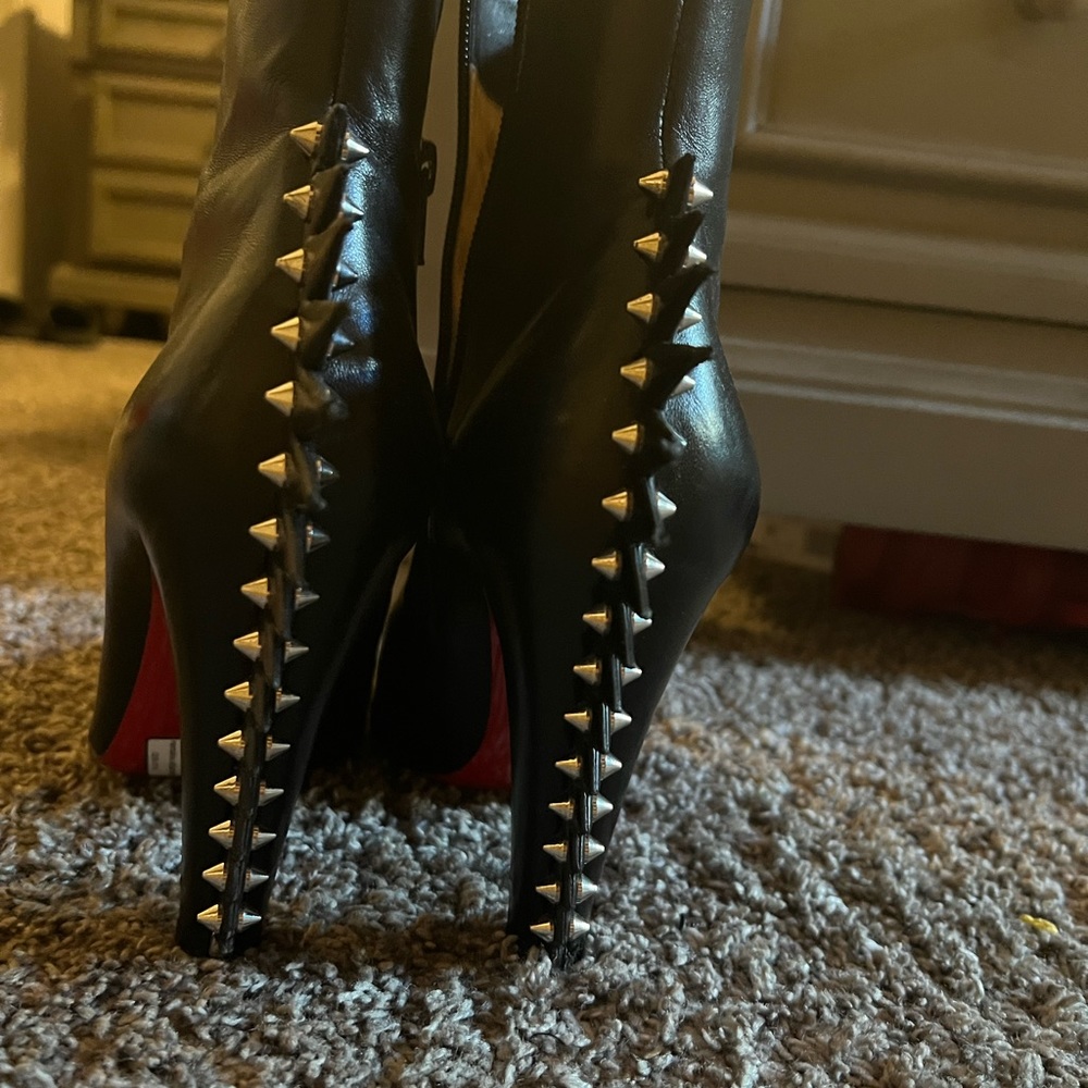 Christian Louboutin Spiked 100 leather ankle boots